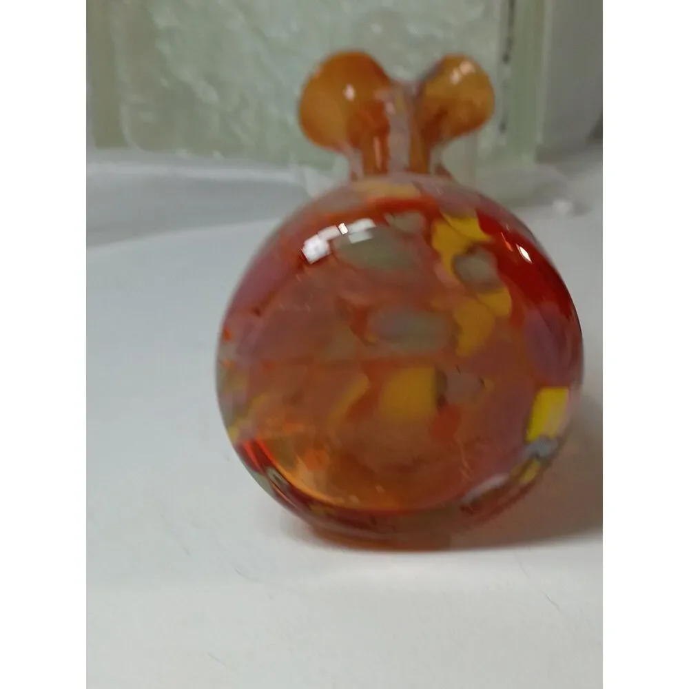 Kelvin's Blown Glass Long Ruffled Neck Swung Vase from Japan~Vintage~